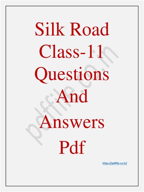 silk road class 11 questions and answers